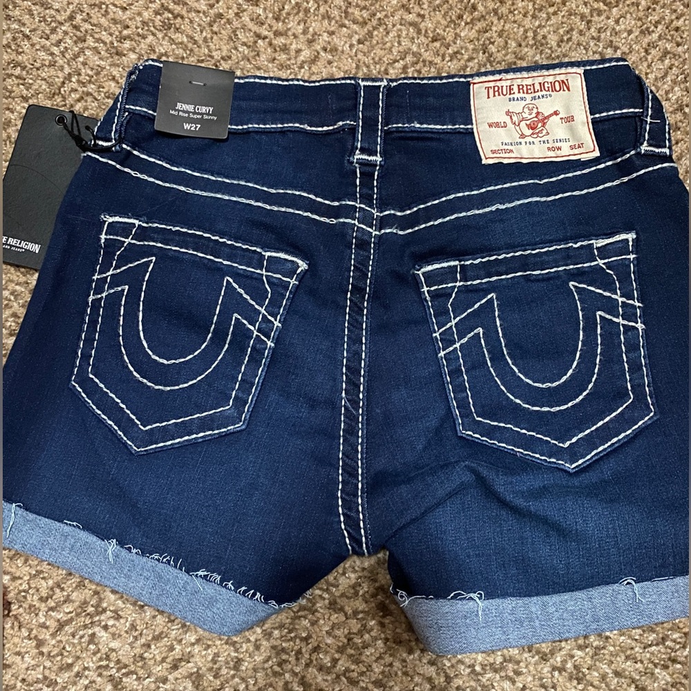 True religion denim shorts